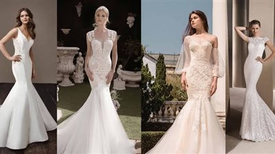 تشكيلة فساتين زفاف بتصميم ذيل السمكة 2024