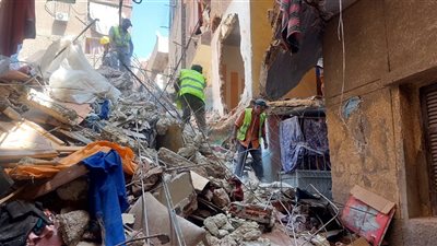 انهيار منزل من طابقين في ساقلتة بسوهاج