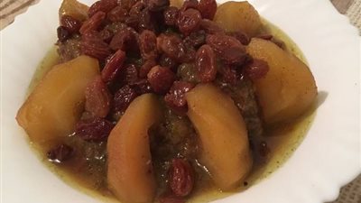 طريقة إعداد طاجن اللحم بالكاري والتفاح