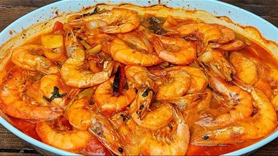 طريقة إعداد طاجن الجمبري بالبطاطس