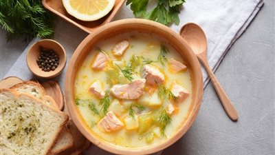 طريقة عمل شوربة السمك بالكريمة