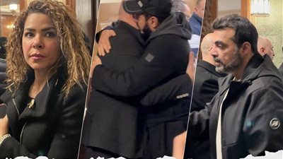 نجوم الفن يساندون مجدي الهواري في عزاء شقيقته (صور)