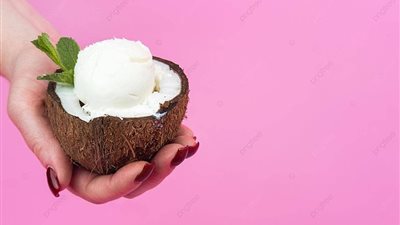 طريقة عمل آيس كريم جوز الهند بخطوات سهلة